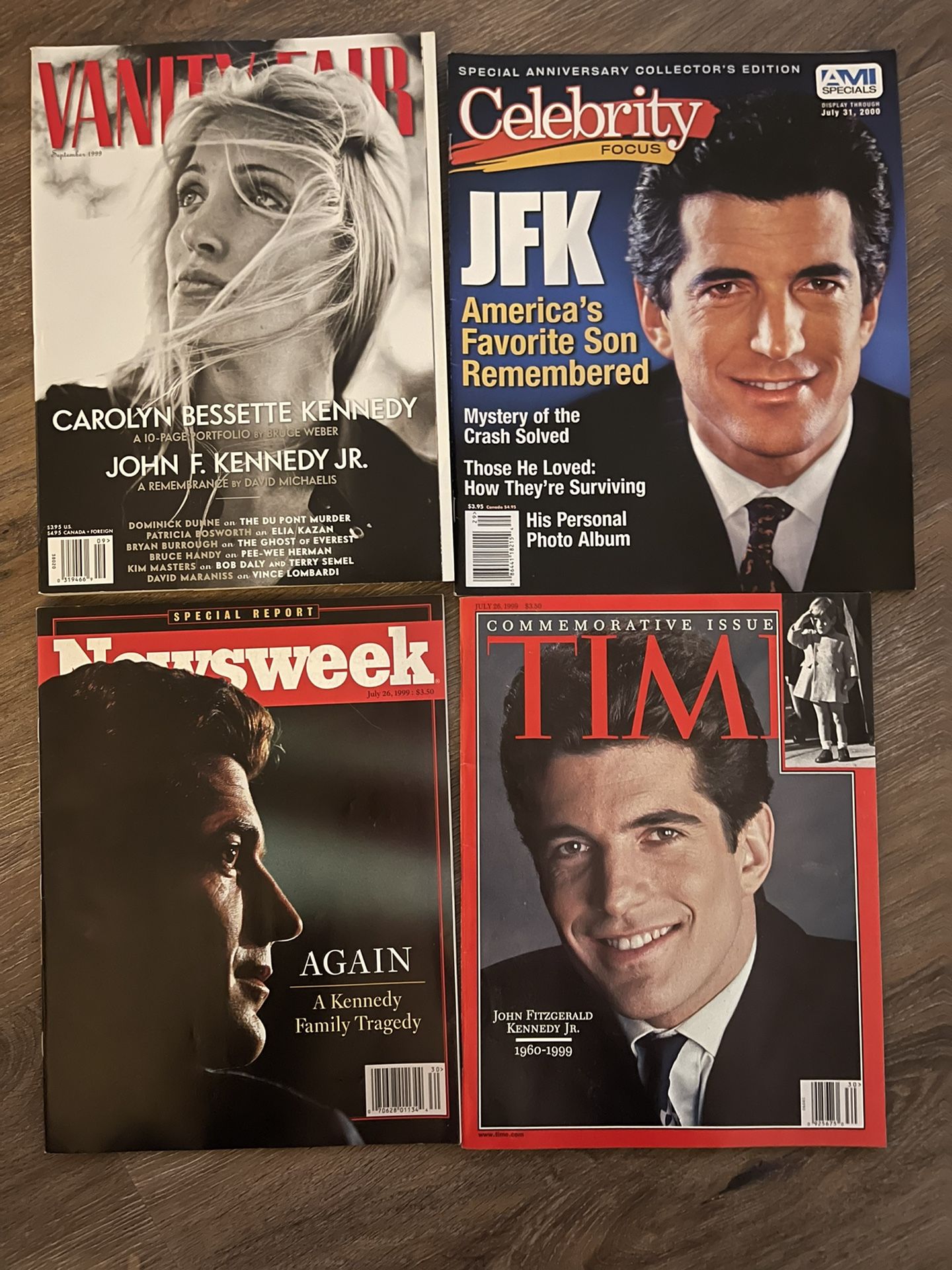 4 Magazines On JFK Jr. And His Wife.