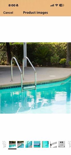 XtremepouwerUS 3-Step Swimming Pool Ladder, Non-Slip Steps Ladder, In-Ground Stainless Steel Step for Indoor/Outdoor Pool, Easy Assembly and Climbing 