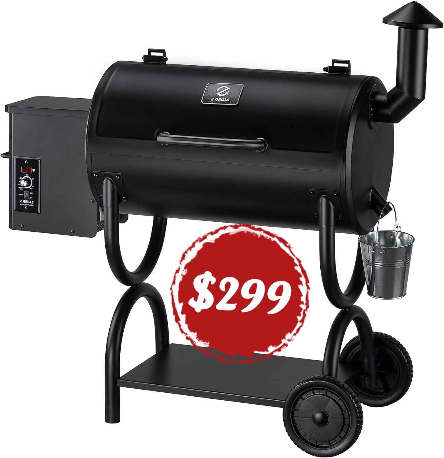 Z GRILLS ZPG-550B Wood Pellet Smoker Grill, Auto Temperature Control, 553 sq in Cooking Area, 8 in 1 Grill for Outdoor BBQ, Black