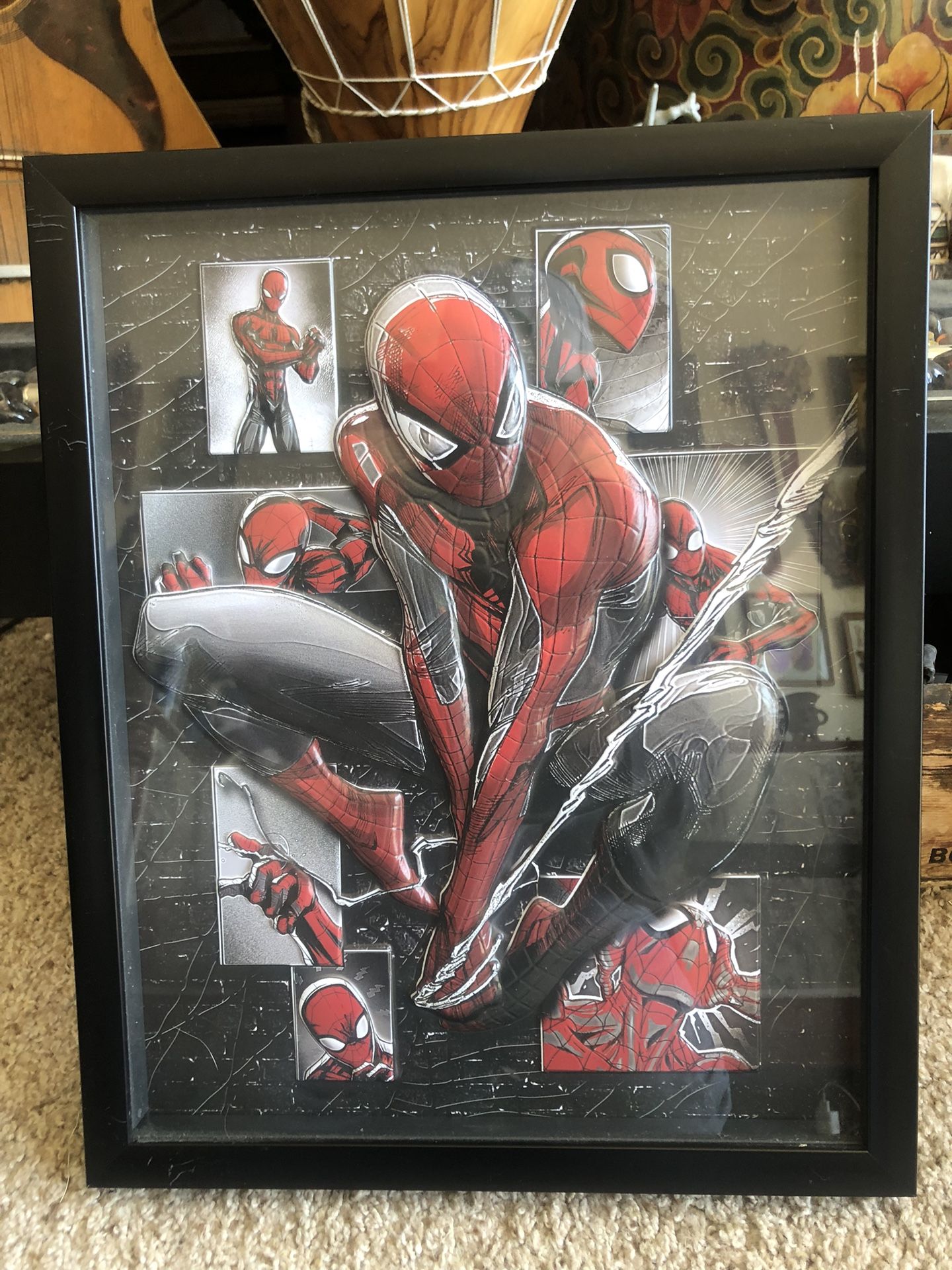 Marvel Spider-Man 3D Pressed Images Framed