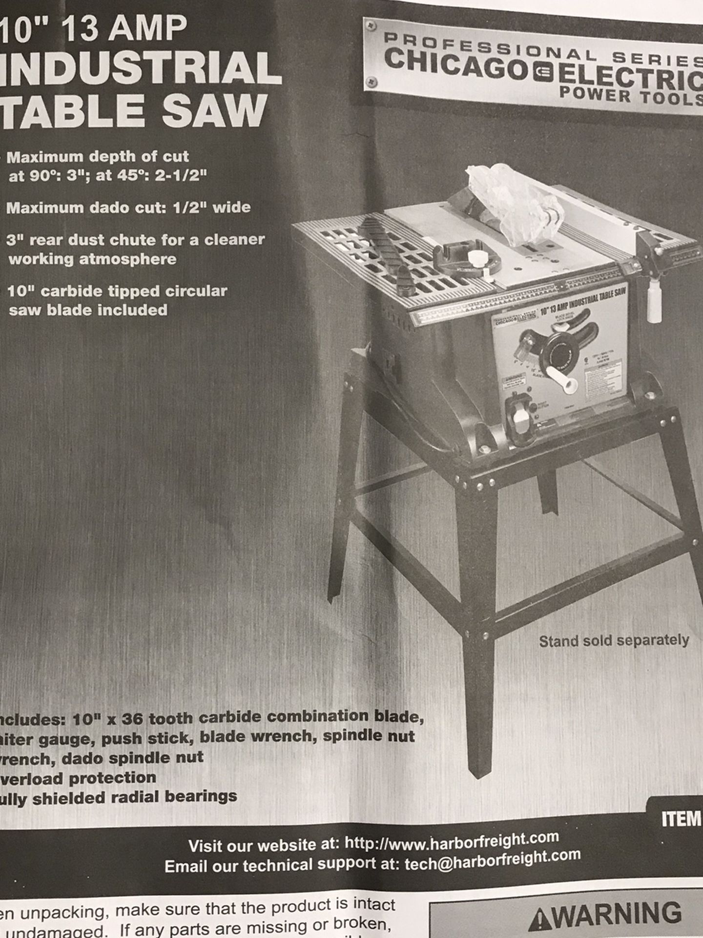 Industrial table saw
