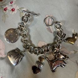 Adorable Silver Tone Charm Bracelet