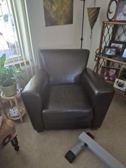 Brown leather chairs