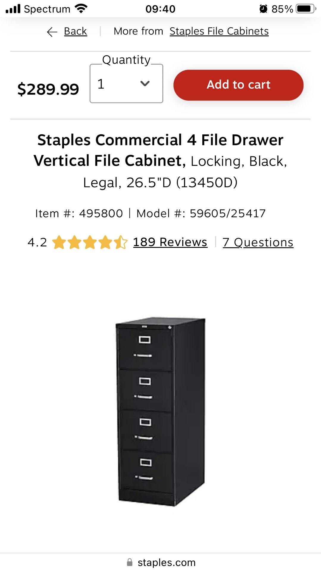 Staples Commercial File Cabinet 