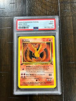 Moltres Fossil 1st Edition Holo 27/62 ENG 1999 WOTC PSA 9 Mint
