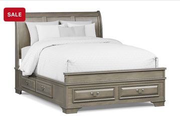 Mill Valley II Gray Queen Sleigh Storage Bed