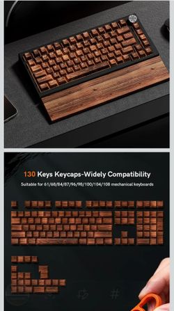 Wood grain key caps