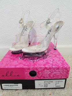 Ellie Brand Heels, Clear, size 6