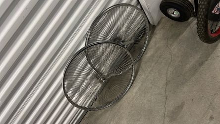 Chrome Lowrider Bike Wheels Pair