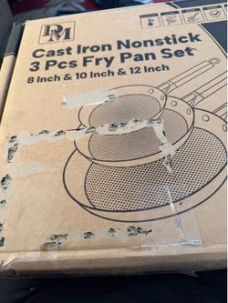 DM cast iron nonstick 3 pcs fry pan set.