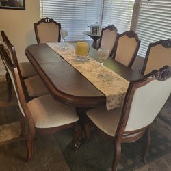 Oak Wood Dining Table Set