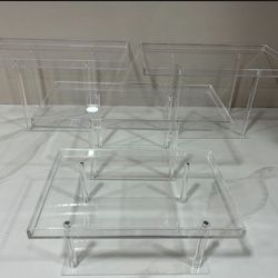 4 Pack Dessert Table Display Set, Clear Acrylic 
