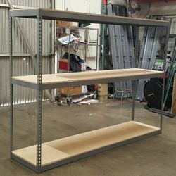 Industrial Shelving 96 in W x 24 D Botless Garage Storage Shelf Racks