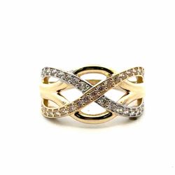 Woman’s Ladies 10k Yellow Gold CZ Cubic Zirconia Infinity Split Shank Ring Size 7.5 GP3136670