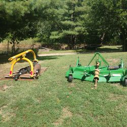 3 point post hole auger and 72" finishing mower