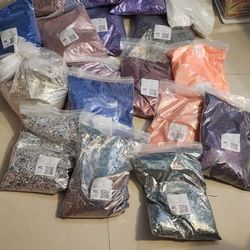 19 Bags Of Polyester Glitter 1kg Each