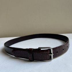 Coach Brown made in Italy genuine leather belt crocodile style