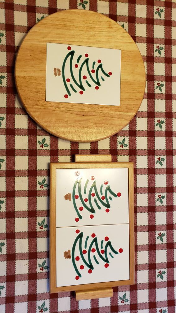 Christmas Tree Lazy Susan and Trivet/Cutting Board