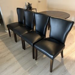 AFW Wing Chair Bonded Black Leather