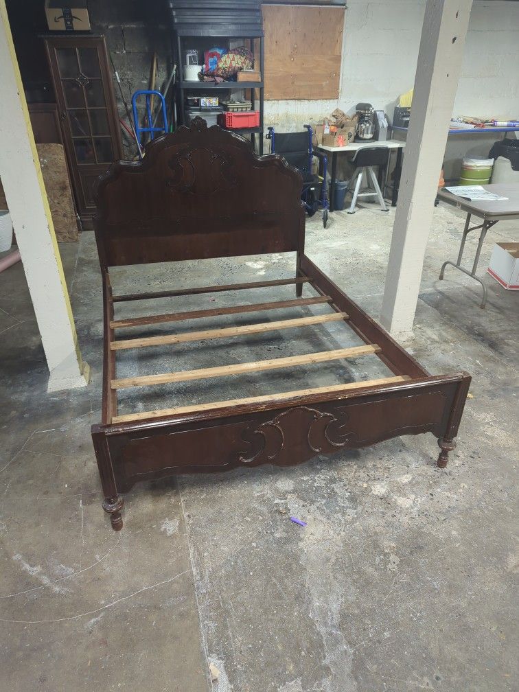Antique Bed Frame - Full Size Solid Wood