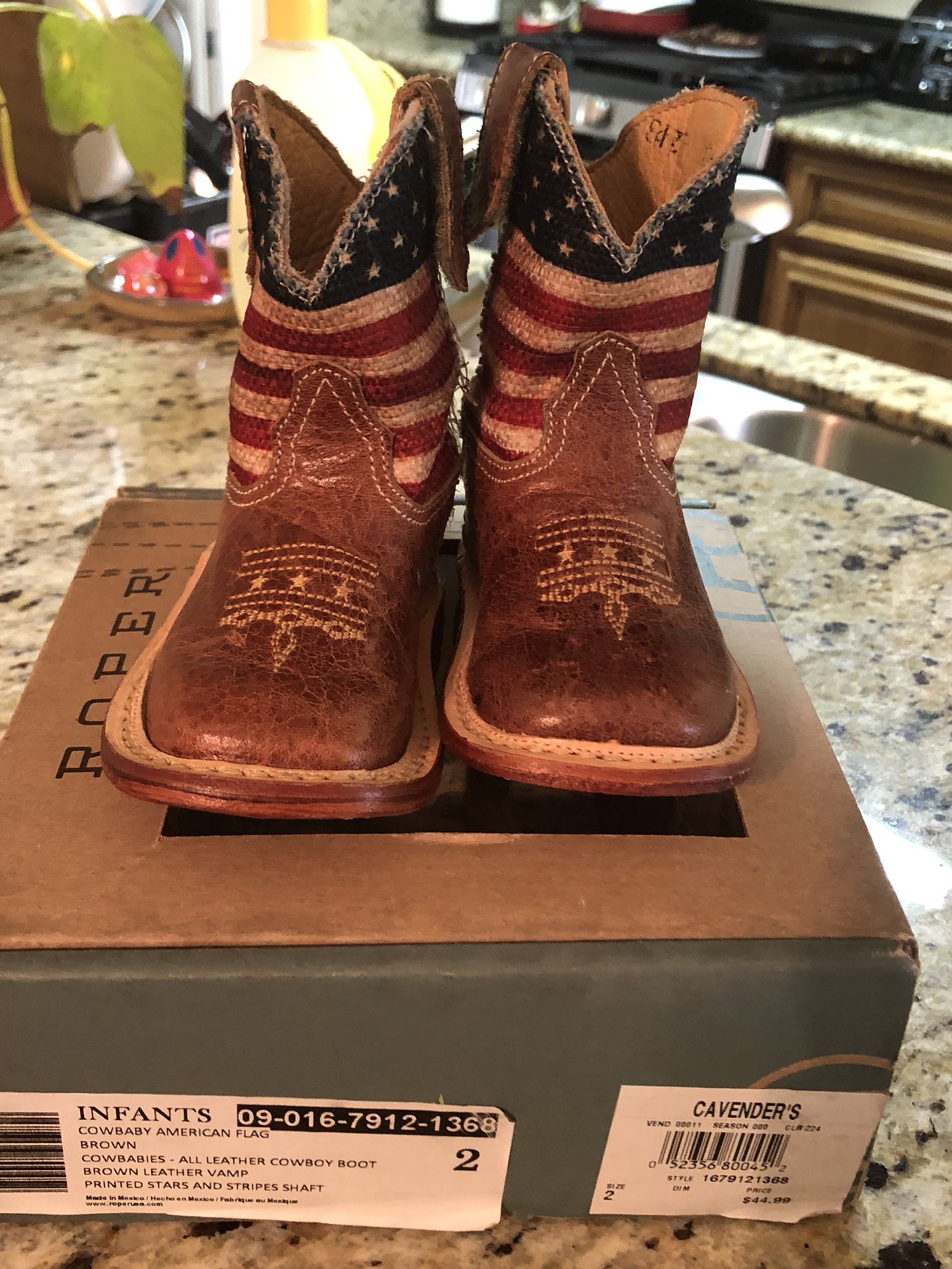 Baby boots AMERICAN FLAG BROWN