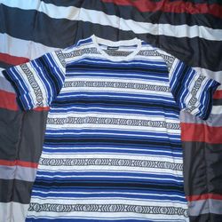 The Hundreds Large Blue Striped Tee