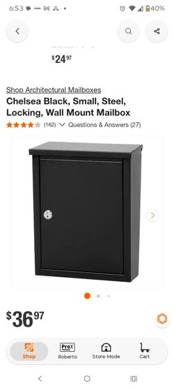 Chelsea locking satÃn black wall mount mail box