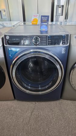 GE 5.0 cu. ft. Smart Front Load Washer with SmartDispense & Steam (GFW850SPNRS, Sapphire Blue)