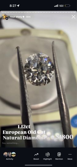 1.12ct European Old Cut Natural Diamond