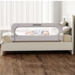 Folding Bed Rail for Toddlers,Baby Bed Rail Guard with Reinforced Anchor Safety System,Fit Bunk,Full Size,Queen,King,Twin(Grey,59"x23.6")