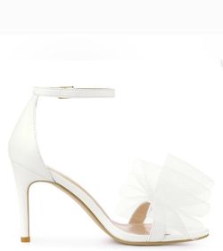 White Bow Heels Sz 11