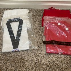 Martial Art Uniform (red) & Tae Kwon Do Uniform (white)