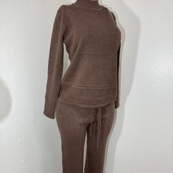 Cocoa Lounge Mock Neck Set Pant And Long Sleeve Top 