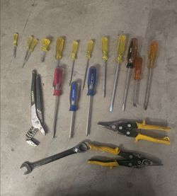 Screwdrivers, snips, Pliers,