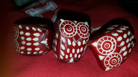 Dresser knobs ( red . owls)