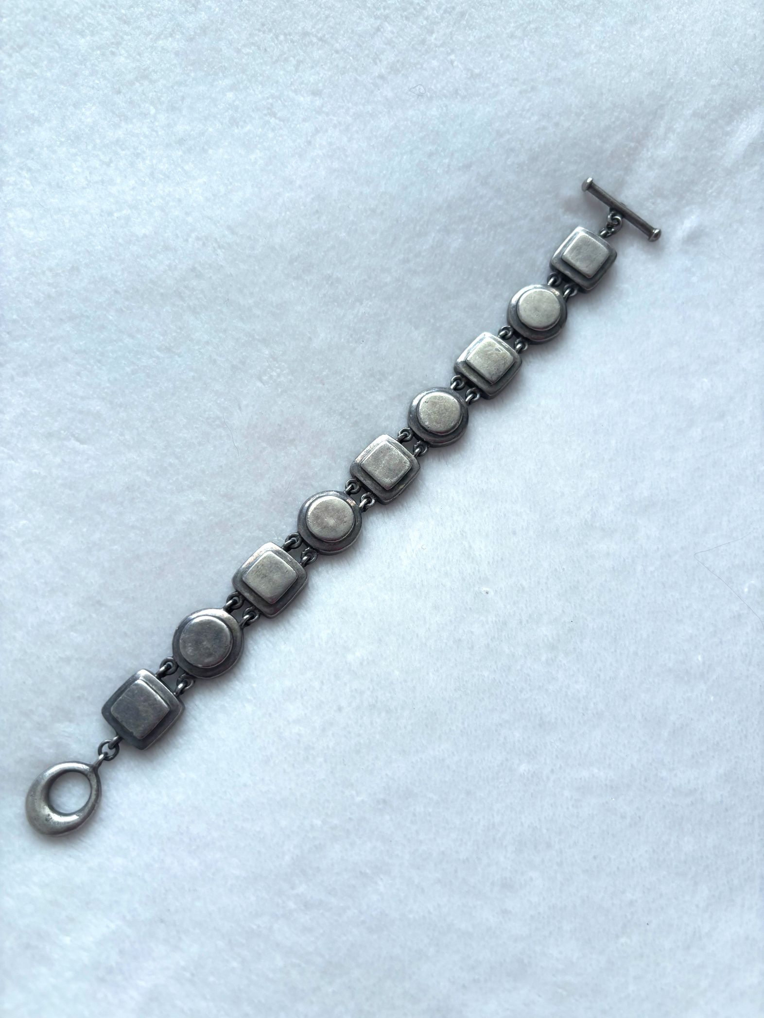 ✨ VINTAGE 925 STERLING SILVER THICK CHUNKY BRACELET STUNNING TOGGLE CLASP ✨