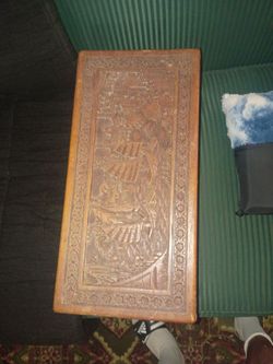 Hand carved jewelry chest
