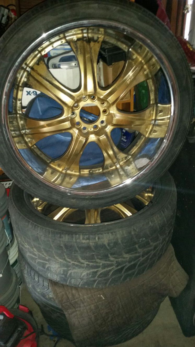 24 inch gold painted rims