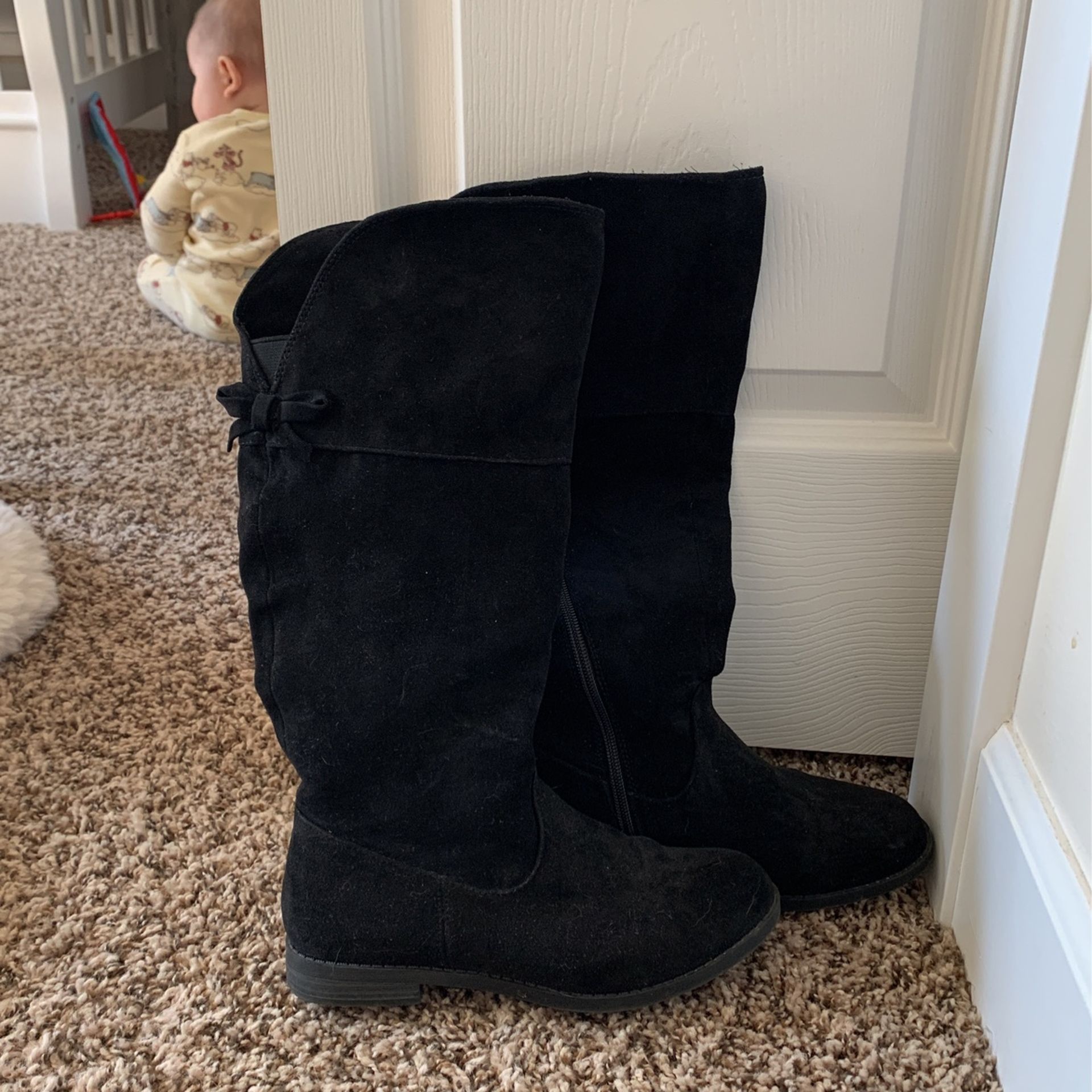 Cat And Jack Girls Size 3 Tall Blk Boot
