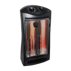 living zone 1500-Watt Black Electric Tower Quartz Infrared Space Heater with Thermostat