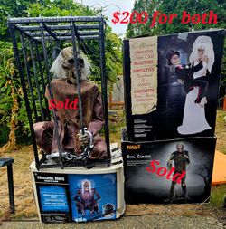 Spirit Halloween Animatronics Bundle: Bog Zombie, Crouching Bones, Newly Dead Skeletons