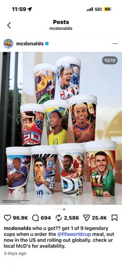 McDonald’s World Cup cups