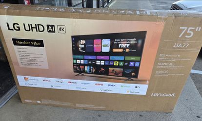 75UA77 75” Lg smart 4k led Uhd tv