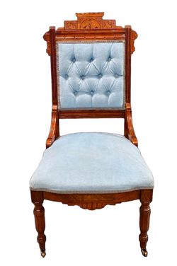 Carved American Eastlake side chair c. 1885.