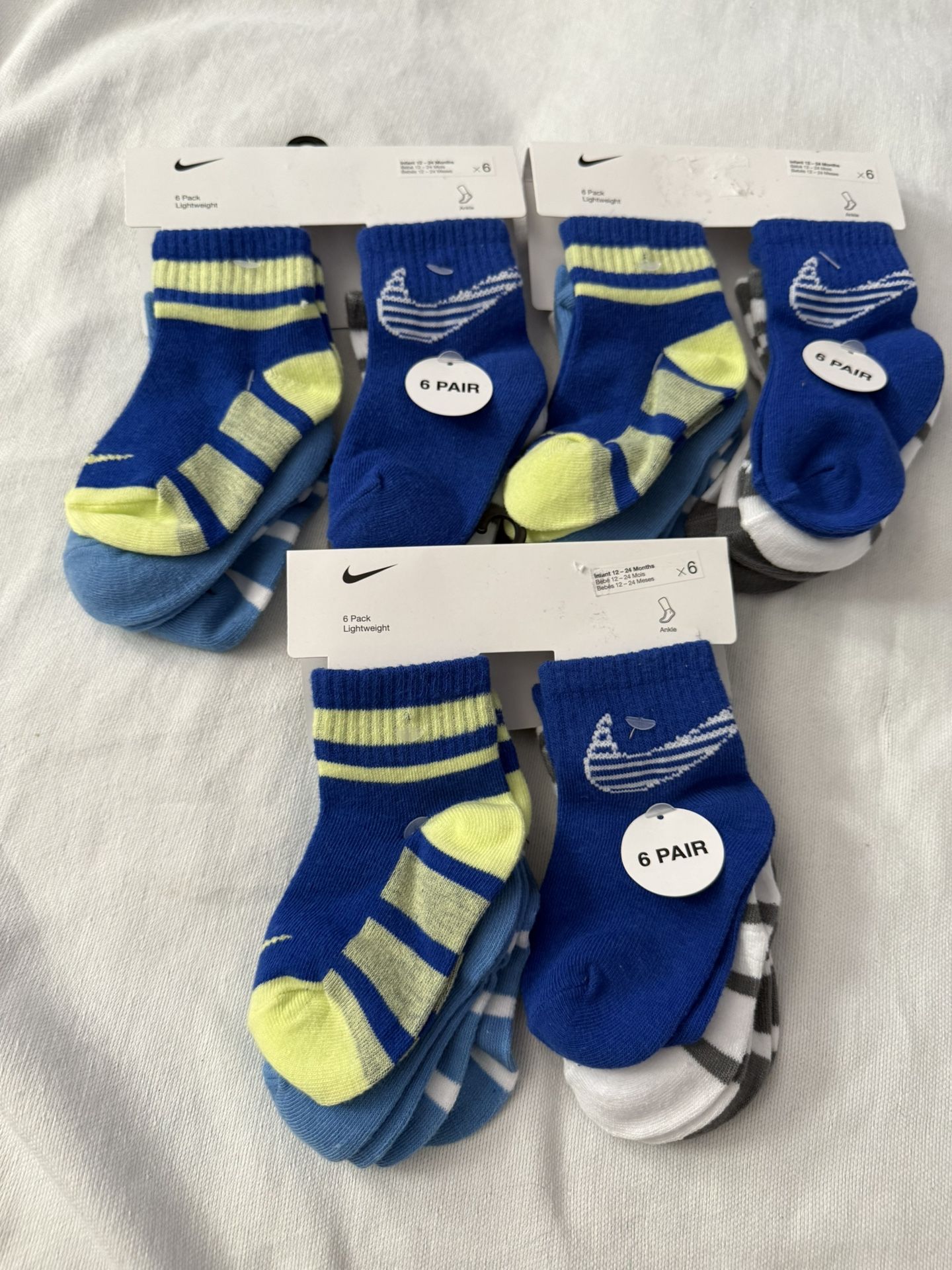 $5 NIKE SOCKS 6 PACK SOCKS 12-24 MONTHS $5 EACH PACK 
