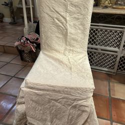 Seat Covers For Dining Table, Fabric Cotton Of Cream Color 
