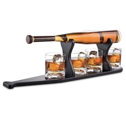 Baseball Decanter Glass Set 