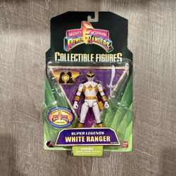 In Hand, Brand New, Never Opened 2008 Bandai Mighty Morphin Power Rangers - Super Legends - White Ranger - 5” Action Figure