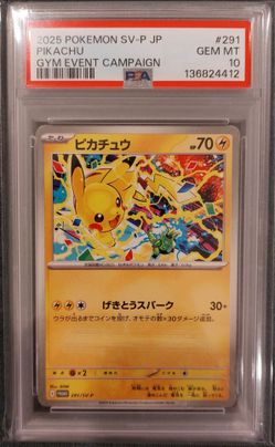 PSA 10 Pikachu 291/SV-P Japanese Gym Event Promo