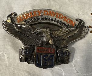 Vintage Harley Davidson Belt Buckle Eagle Wing shield American Legend